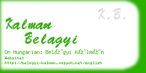 kalman belagyi business card